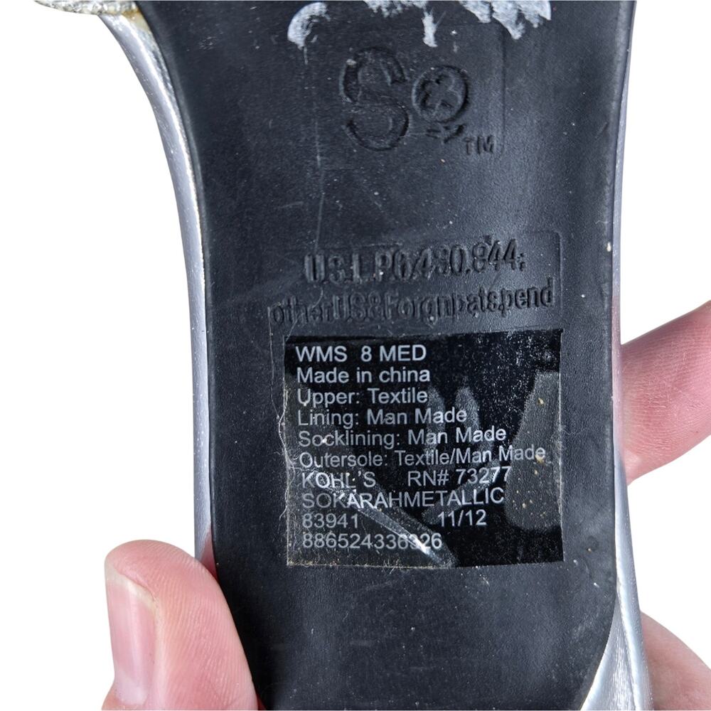 SO 8M Silver Strappy Sandals - Picture 6 of 9